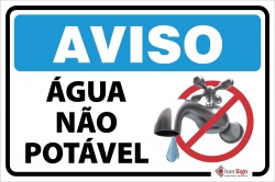 Aviso: Água não potável
