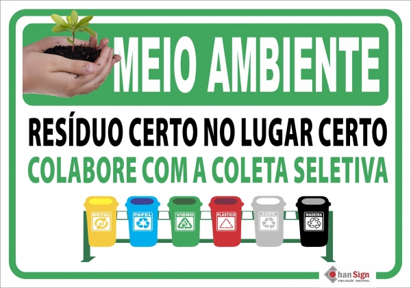 Placa Cada resíduo no lugar certo