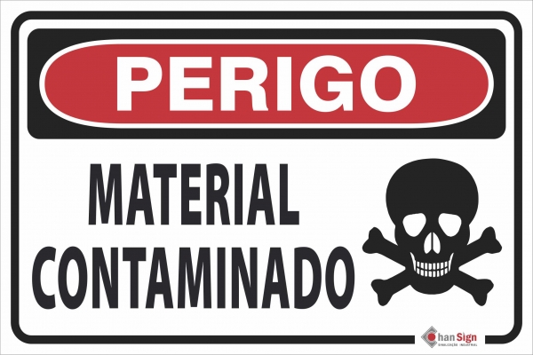 PERIGO:  MATERIAL CONTAMINADO