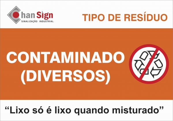 placa RESIDUO contaminado
